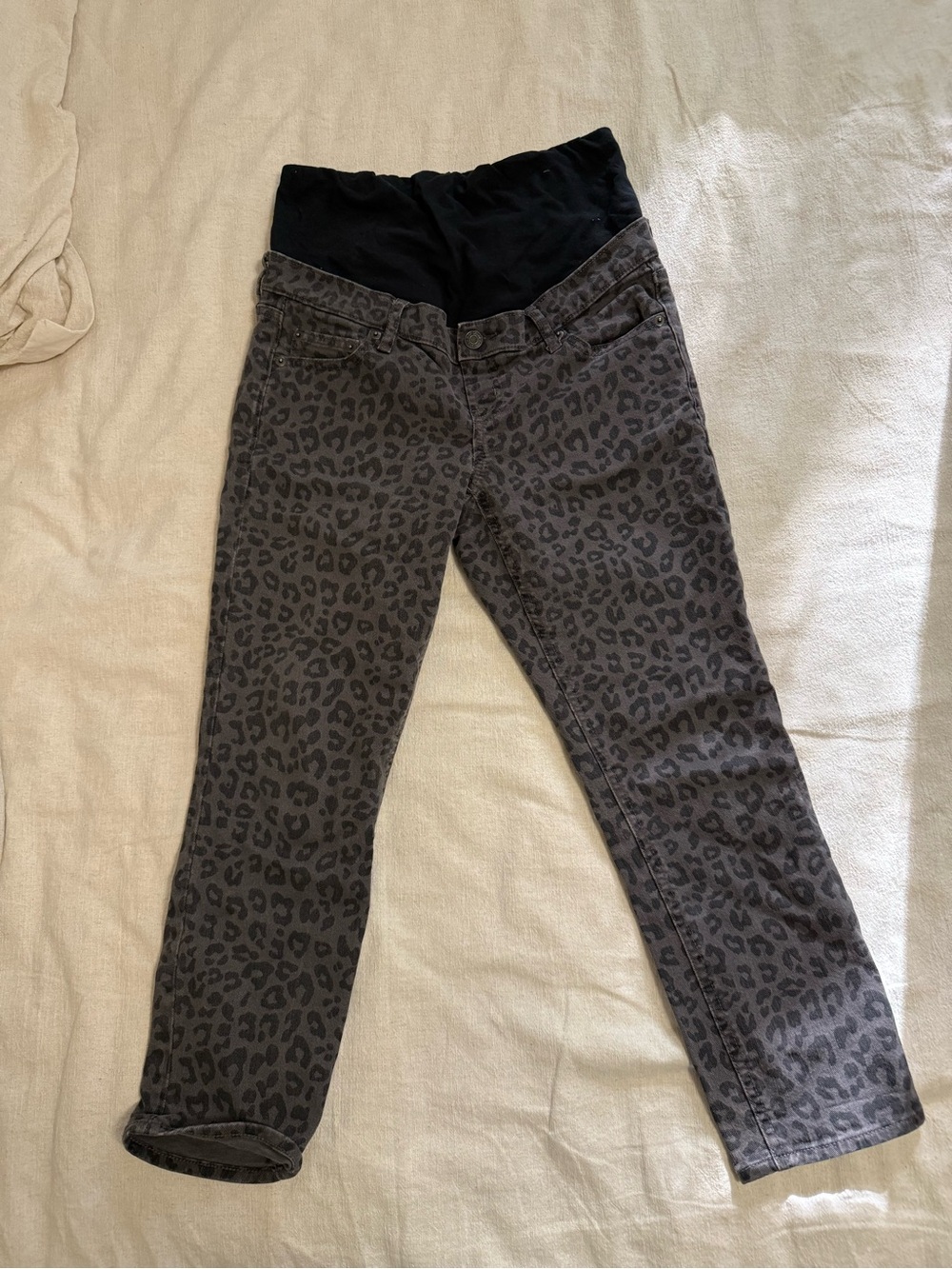 GAP Maternity Leopard Print Skinny Pants with Stretch Waistband